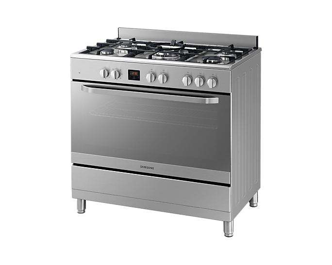 Samsung Cooker 5 Gas Stainless Steel with wide oven Semi inox NY90T5010SS