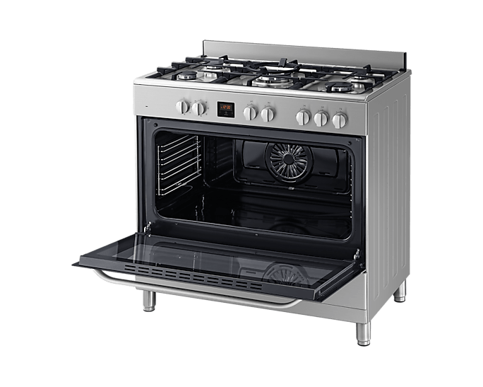 Samsung Cooker 5 Gas Stainless Steel with wide oven Semi inox NY90T5010SS