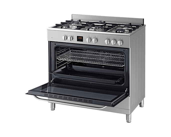 Samsung Cooker 5 Gas Stainless Steel with wide oven Semi inox NY90T5010SS