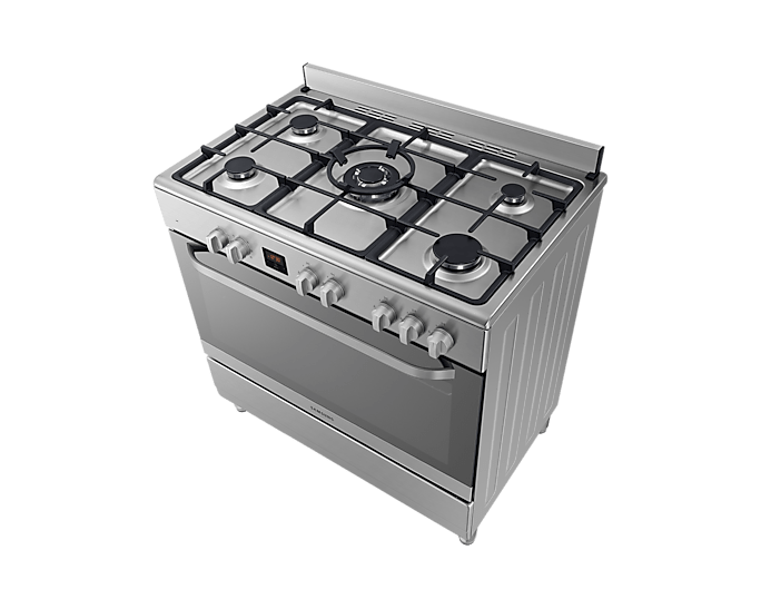 Samsung Cooker 5 Gas Stainless Steel with wide oven Semi inox NY90T5010SS