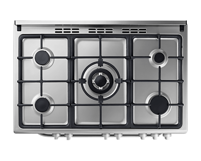 Samsung Cooker 5 Gas Stainless Steel with wide oven Semi inox NY90T5010SS