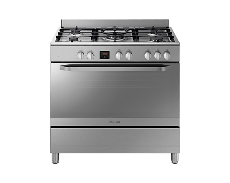 Samsung Cooker 5 Gas Stainless Steel with wide oven Semi inox NY90T5010SS